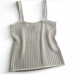 Women's Crochet Tank Top - Cream Open-Knit Camisole